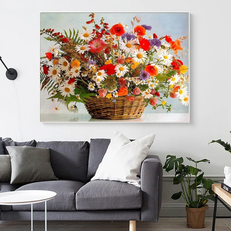 

Square Diamond 5D DIY Diamond Painting "White lotus" Embroidery Cross Stitch Rhinestone Mosaic Painting Decor