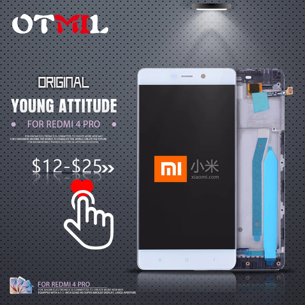 

High Quality 5.0'' For Xiaomi Redmi 4 Pro Redmi4 Prime Original LCD display + Touch Screen Digitizer Replacement With Frame