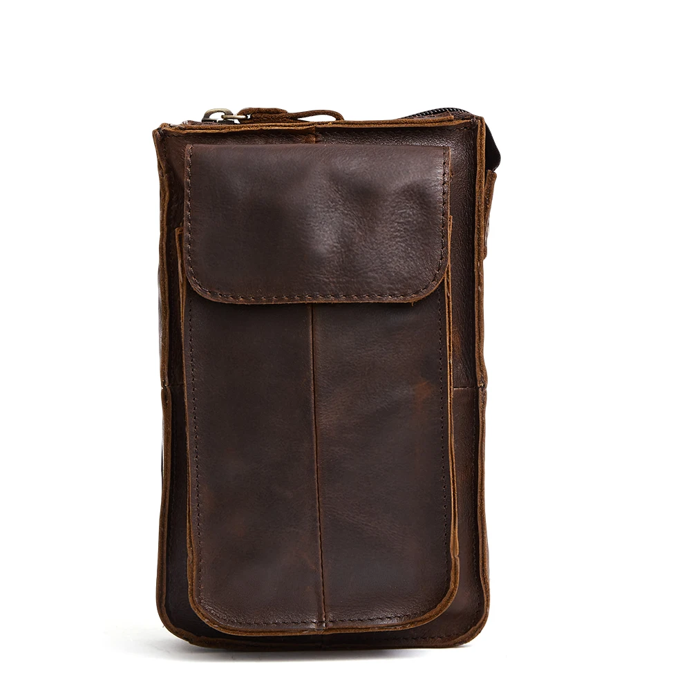 

Bolsa Masculina Guaranteed 2018 New Arrivals Men Waist Bag Luxurious Cowhide Leather Man Mobile Phone Pocket Male Belt Bag Sales