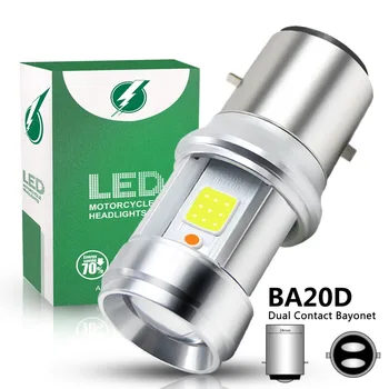 

1pc BA20D LED Motorcycle Light COB Glass Lens LED Motorcycle Headlight Bulbs High/Low Fog Lamp White + Blue Light 3000LM