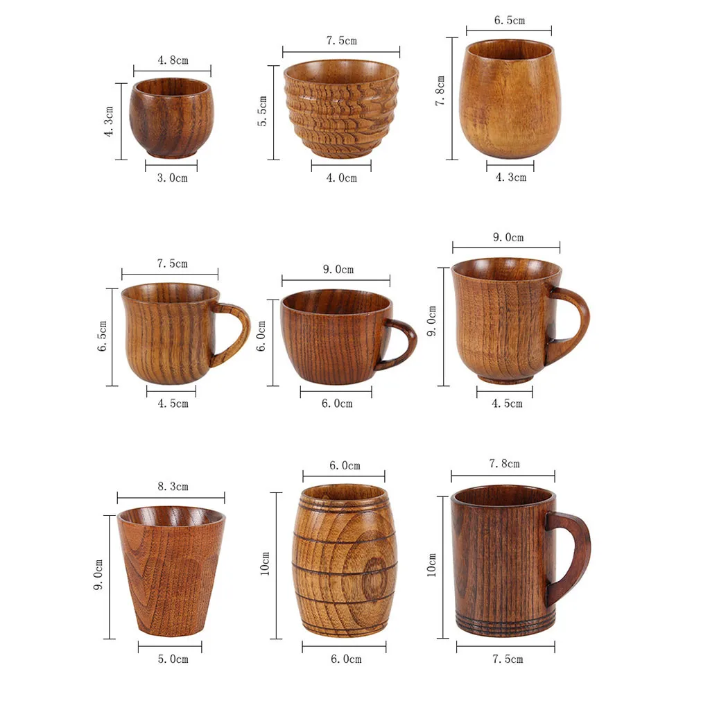 Японский стиль портативная деревянная маленькая ручная работа из натурального цельного дерева чайная чашка деревянная кофейная кружка для питьевой воды H0326