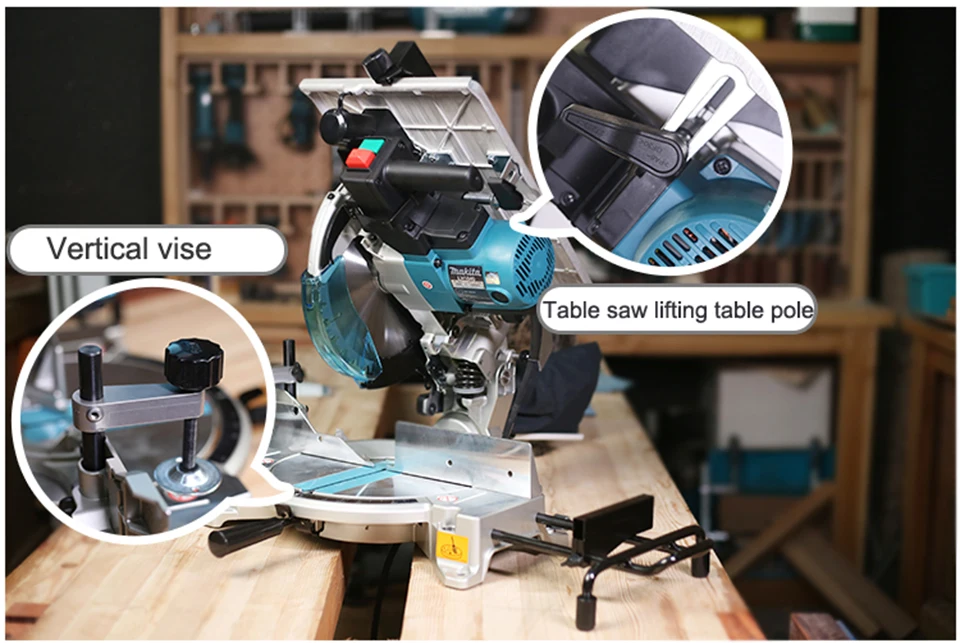 Япония Makita LH1201FL Настольная пила, косая алюминиевая машина, легированная пластиковая сталь, деревообрабатывающая режущая бензопила 12 дюймов 1650 Вт