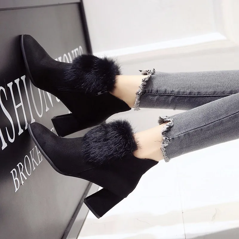 Belbello/Новинка года; зимняя повседневная обувь для девочек; удобная теплая обувь с кроличьим мехом; женские короткие ботинки