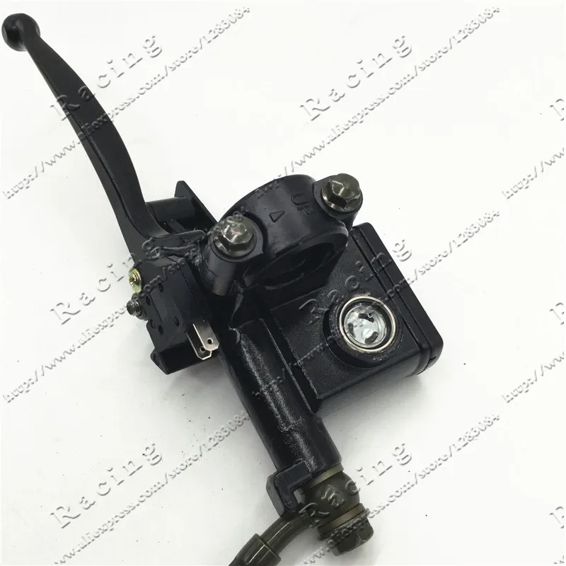 Tanie ATV tylny hamulec dźwignia zgromadzenie dla 50 70 90 110 125 150cc Quad cylinder główny zacisk chiński lewy uchwyty do kierownicy uchwyty