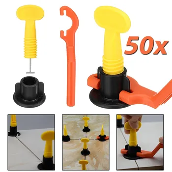 

50PCS/Set Ceramic Tile Leveler Tools Tile Leveling Locator T Leveling System Kits Plastic Tile Spacers Reusable Universial