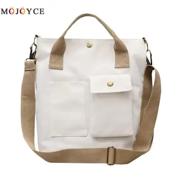 

Solid Color Cloth Shoulder Tote Bags Women Canvas Square Crossbody Handbag Top-handle Bags