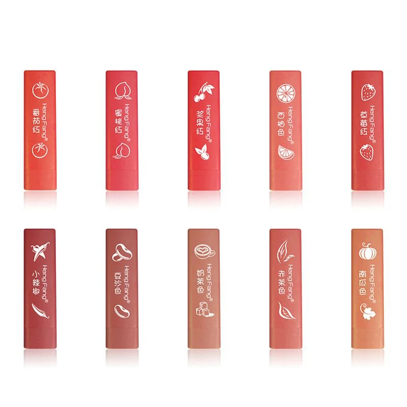 HENGFANG Brand Honey run Kiss kiss Small lipstick waterproof Lasting Lipstick 10PCS Suits