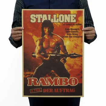 

Free shipping,first blood part 2/Rambo classic movie/kraft paper/bar poster/Retro Poster/decorative painting 51x35.5cm