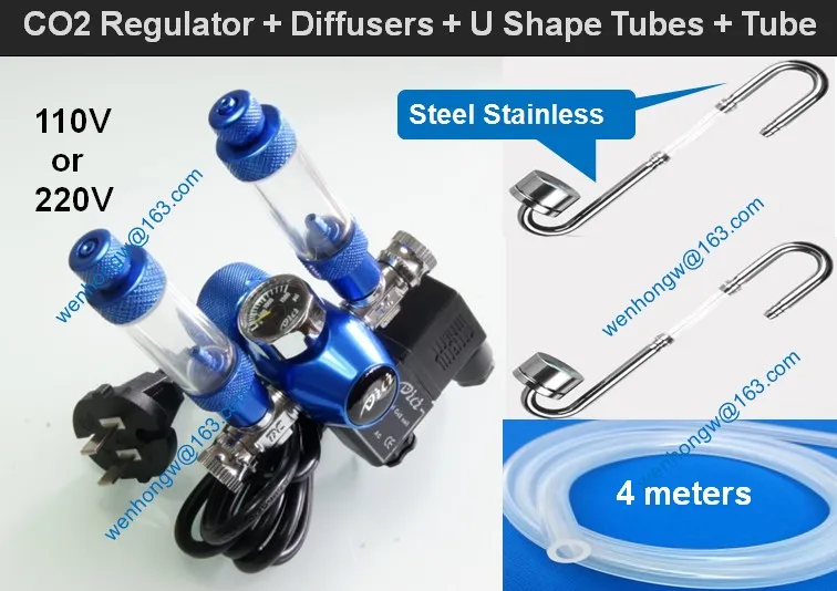 Аквариум DICI CO2 регулятор, DC02-06, соленоидный обратный клапан, клапан контроля скорости, двойные счетчики пузырьков, давление цилиндров