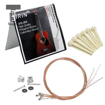 

Tooyful High Quality Set of 3Pcs Martin Acoustic Guitar Accessory 6Pcs Strings+2 Pair End Pin Strap Lock+6Pcs Bridge Pins