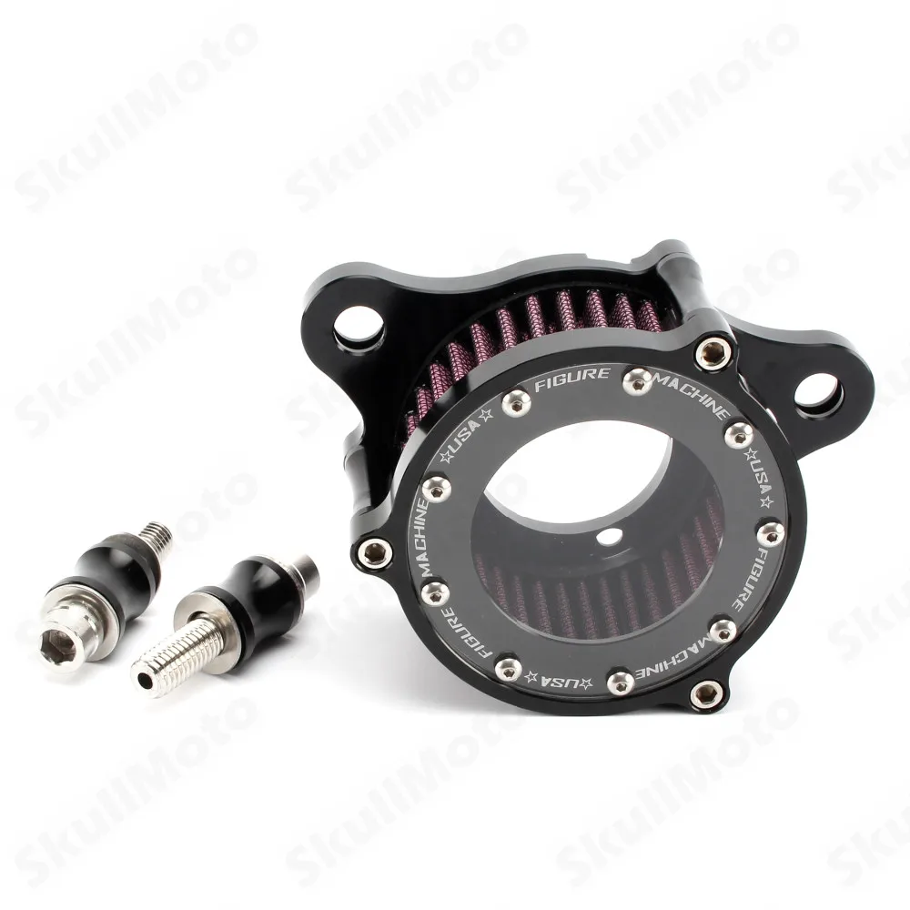 Filtro de ar de Admissão do Filtro Sistema de Filtro de ar para Harley Preto Motocicleta Sportster Xl883 Xl1200 1991 1992 1993- 2020 Cnc Kit 4 air cleaner intake