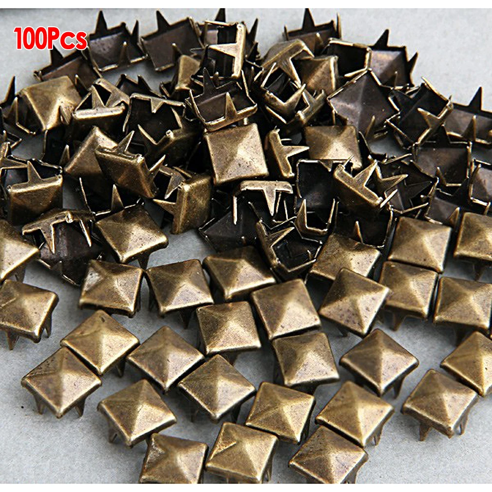 LIXF HOT 100 x 8 mm Metal DIY Pyramids Rivets Gothic Bronze for bags