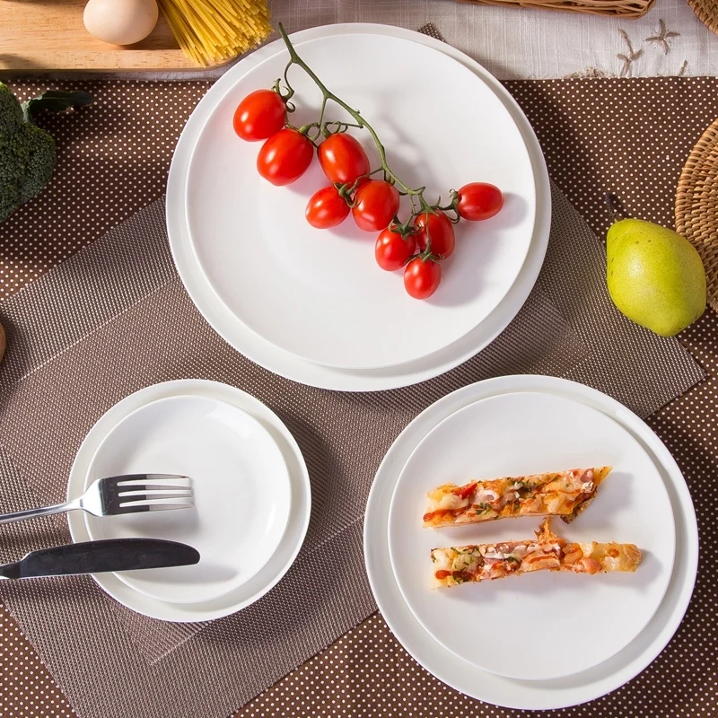 

Ceramic Creative Tableware Simple Dishes Breakfast Plate Home White Bone Porcelain Steak Plate New Dish Fashion Tableware Plates