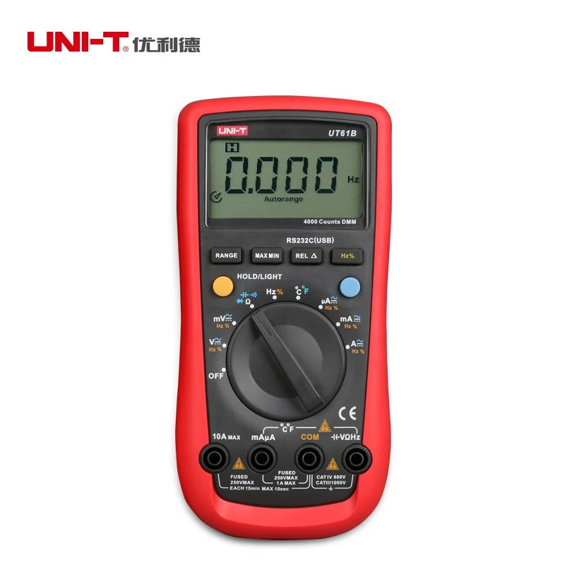 Цифровой термометр UT61B с большим ЖК дисплеем подсветкой|digital multimeter|uni-t ut61bmultimeter