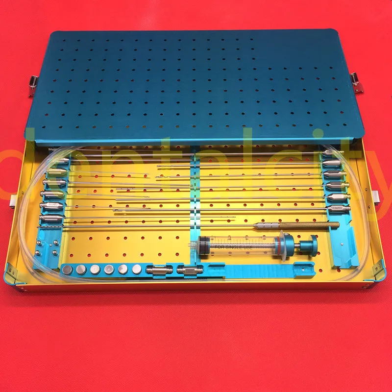 Лучшие жировые канюли комплект коробка стволовых клеток Lipo жировой передачи липосакции металлическая коробка