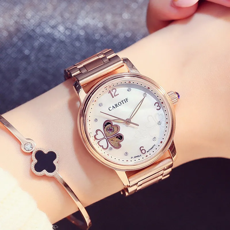 Новое поступление сапфир авто механические Женские часы montre femme Топ Роскошные бабочки лицо часы женские элегантные женские часы Reloj