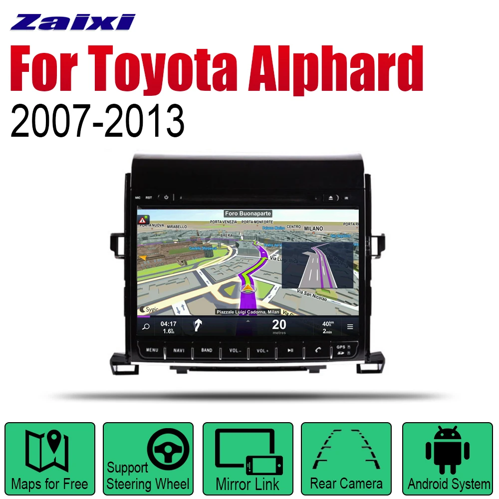 

ZaiXi Android Car Radio Stereo GPS Navigation For Toyota Alphard 2007~2013 Bluetooth wifi 2din Car Radio Stereo Multimedia