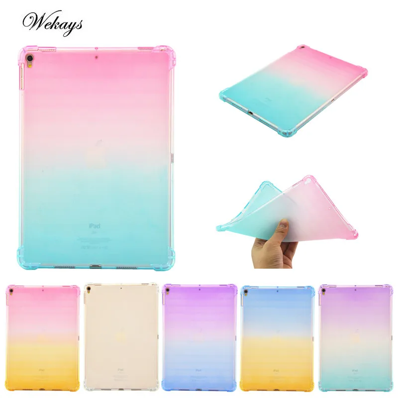 

Wekays Gradual Change TPU Silicone Case For iPad pro 10.5 Multicolour Clear Tablet Cover For iPad pro 10.5 Case Coque Fundas