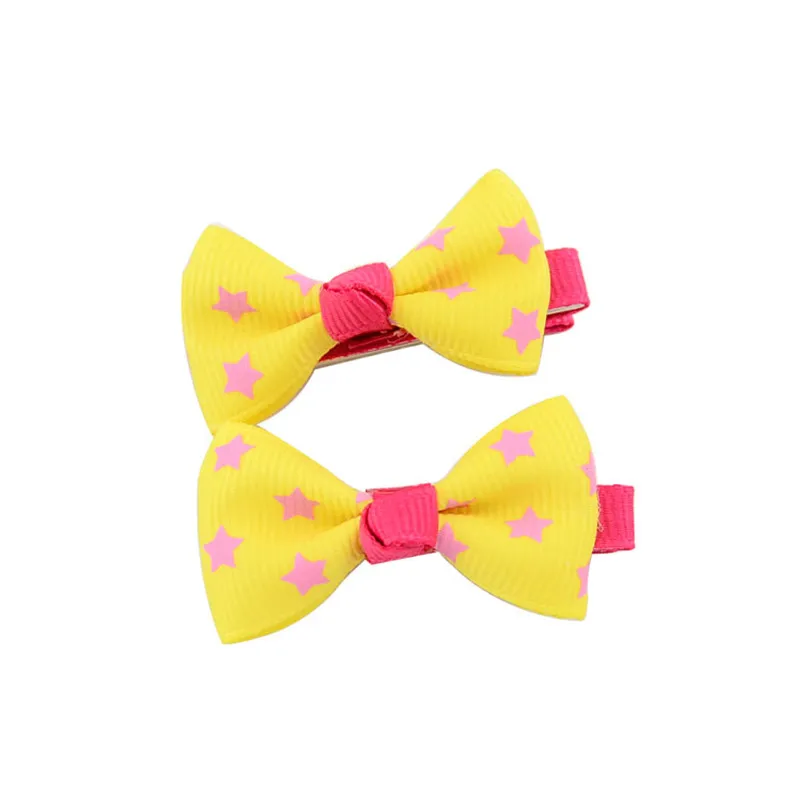 Baby Hairgrips Colorful Dots Ribbon Bow Hair Clip Floral Candy Hairpin Plaid Barrettes Bows Hair Accessories Headwear  (6)