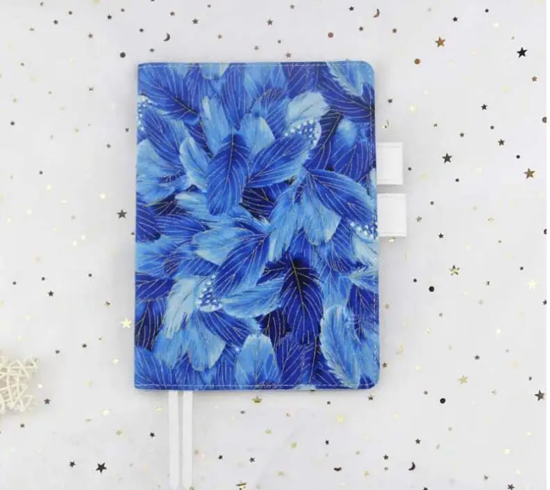 

Blue Feather Cloth Material Hobonichi Journal Fashion A5 A6 Cover Suit For Standard A5 A6 Inner Book