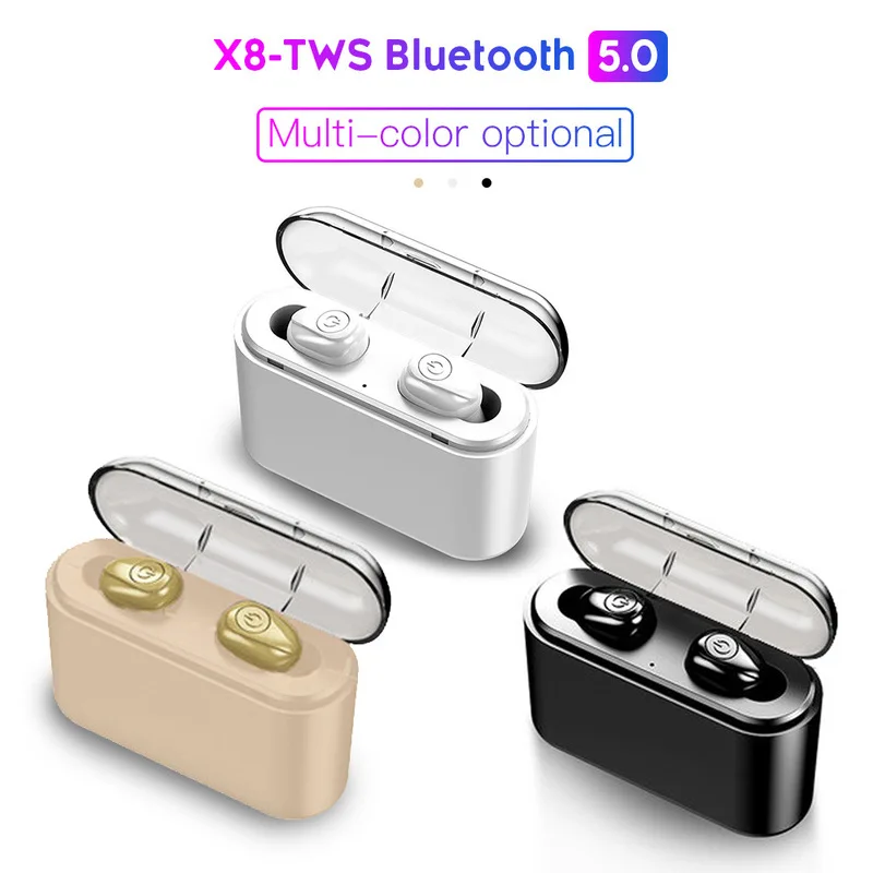 

X8 TWS True Wireless Earbuds 5D Stereo X8 Bluetooth Earphones Mini TWS Waterproof Headfrees with 2200mAh Power Bank Earphones