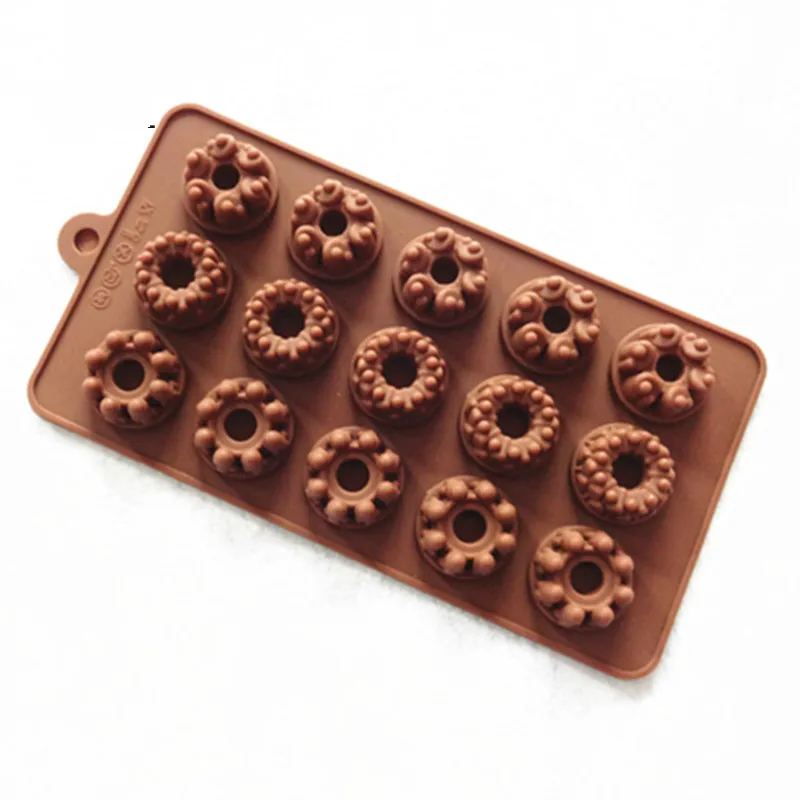 

VOGVIGO 15 Hole Flower Shape Silicone Chocolate Mould Ice Cube Tray DIY Fondant Cookie Bake Dish Jelly Pudding Dessert Bakeware