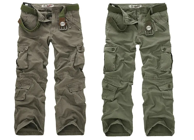 jogger casual algodão multi bolso militar camuflagem calças de carga dos homens