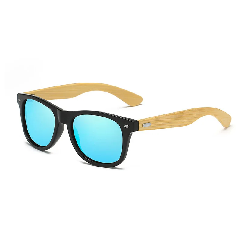 Классические бамбуковые деревянные солнцезащитные очки, фирменный дизайн, мужские и женские зеркальные солнцезащитные очки с покрытием, модные солнцезащитные очки, ретро очки, UV400 оттенки - Цвет линз: 07