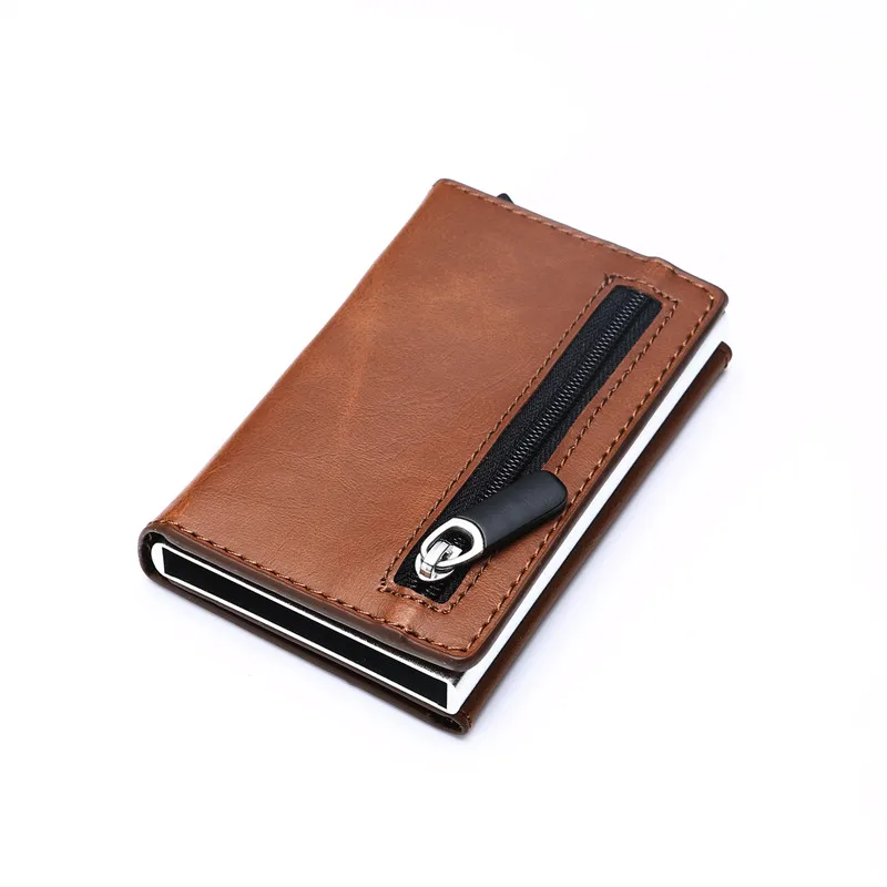 

Bycobecy 2019 Credit Card Holder Metal Aluminum Box Card Wallet RFID Card Case Magnet Carbon Fiber Coin Purse Dropshipping
