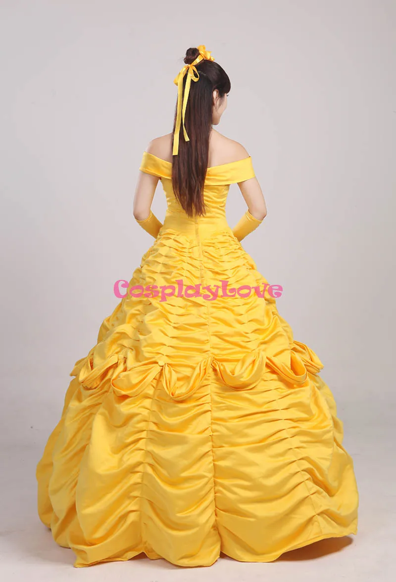 CosplayLove Custom Made Beauty And The Beast Belle Princess Yellow Dress Cosplay Costume For Halloween Christmas Party (2)