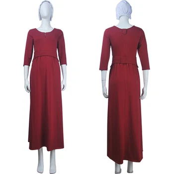 

Women's girls The Handmaid's Tale Offred Handmaid cosplay costume robe cape halloween carnival make-up costume