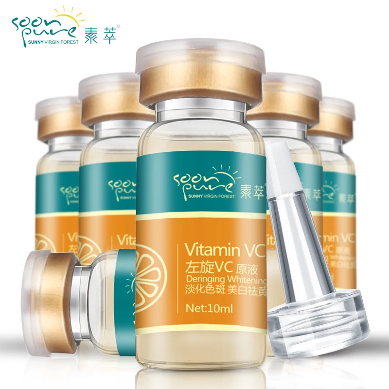 soonpure vitamin c serum whitening cream skin tightening dark spot soonpure 6pcs vc whitening serum facial cream fade dark spots skin care melanin exfoliator face care