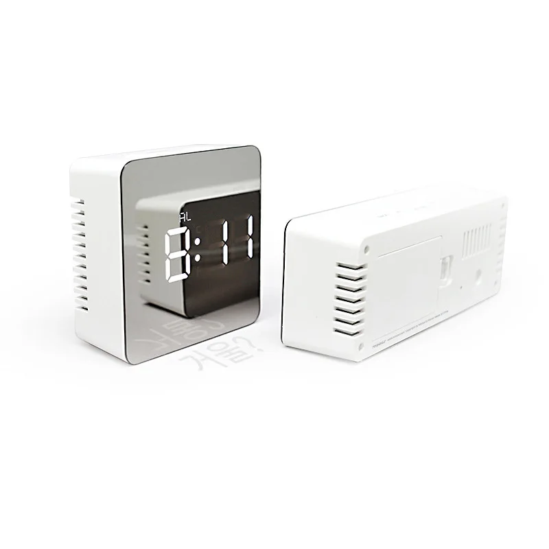 

Creative LED white Alarm Clock Night Lights Thermometer Wall Clock Lamp Square Rectangle Multi-function Desk Home decoration