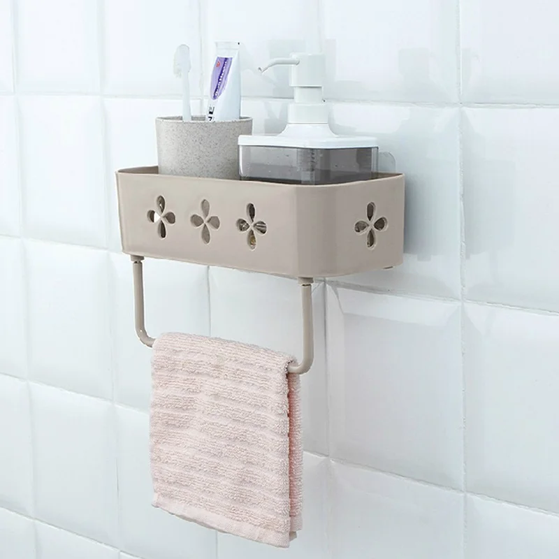 

Shelves for Towel Holder Kitchen Wall Storage Rack Wall Stick Type Shower Shelf Basket Shampoo Organizer Bathroom Accessories