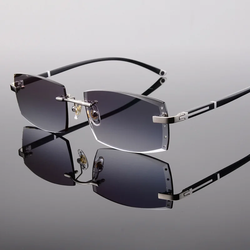 Buy Vazrobe Rimless Glasses Men Resin Lens