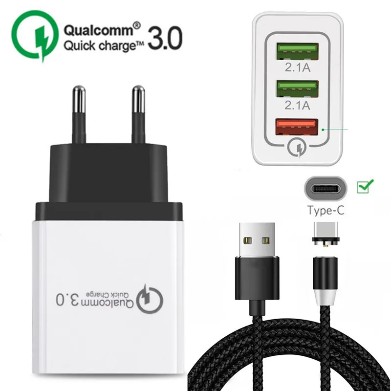 

Magnetic USB Cable QC 3.0 Fast Charger Type C Magnet Charge Wire For Samsung Galaxy Feel 2 A20 A30 A40 A50 A70 S8 S9 S10 A5 2017