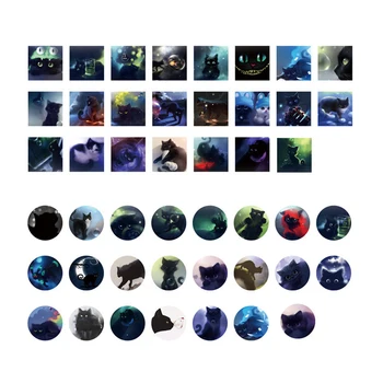 

46pcs/box Lovely Japanese style Cute Pet Little Black paper sticker Diary Decorative DIY Hand Cccount Stickers Stationery