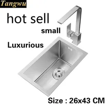 Квартира мини люкс кухня ручная раковина одинарная мойка стандарт 304 нержавеющая сталь Горячая 260x430 мм