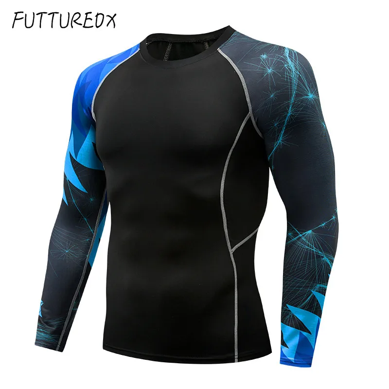 

New men's compression long-sleeved running training quick-drying T-shirt racing to improve the basic layer MMA fitness sportswea