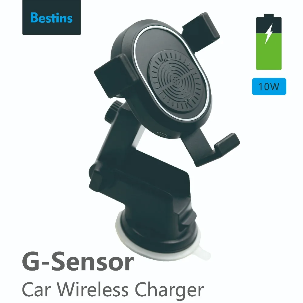 Bestins 2 in1 Qi Wireless Car Charger for iPhone X 8 XR Samsung S9 Quick Wireless Charging Charger Car Mount Mobile Phone Holder Bestins 2 in1 Qi Wireless Car Charger for iPhone X 8 XR Samsung S9 Quick Wireless Charging Charger Car Mount Mobile Phone Holder