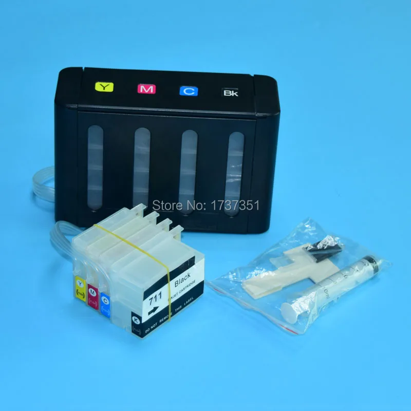 

boma.ltd 1 set hp711 For HP Designjet T120 T520 printer Continuous ink supply system 4 color for HP 711