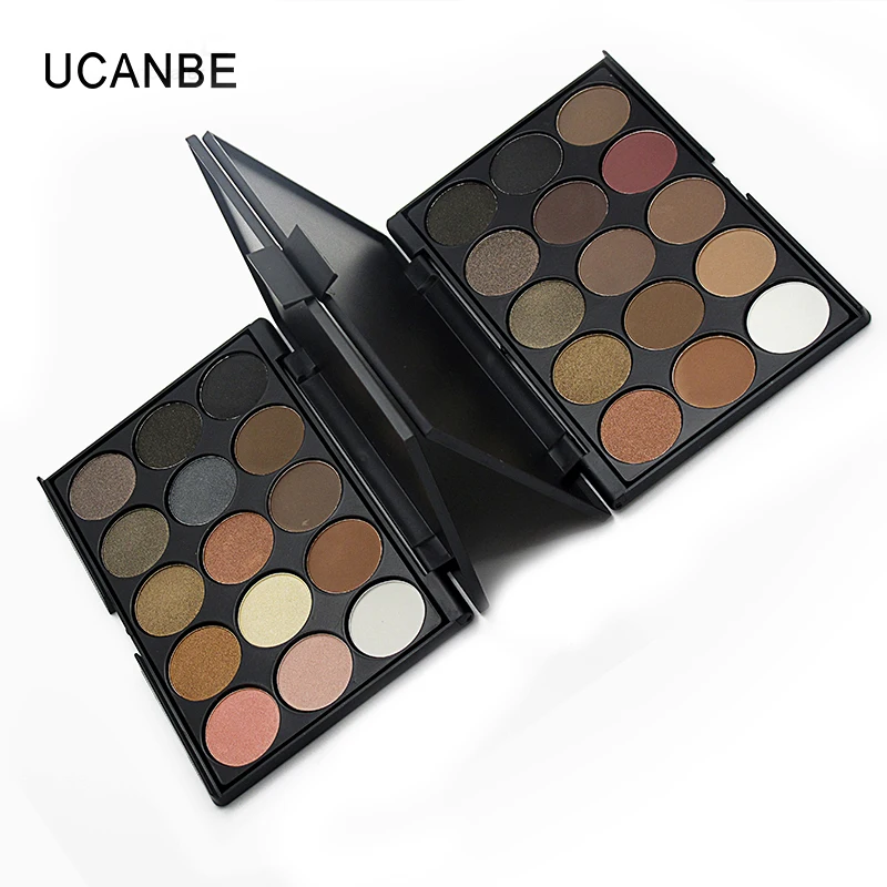 UCANBE-Brand-5-Styles-New-15-Earth-Color-Matte-Pigment-Glitter-Eyeshadow-Palette-Brick-Red-Eye