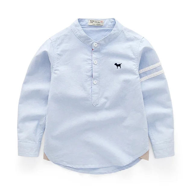 Baby Boy Shirt New Fashion Children Solid Cotton Tops Kids Long Sleeve