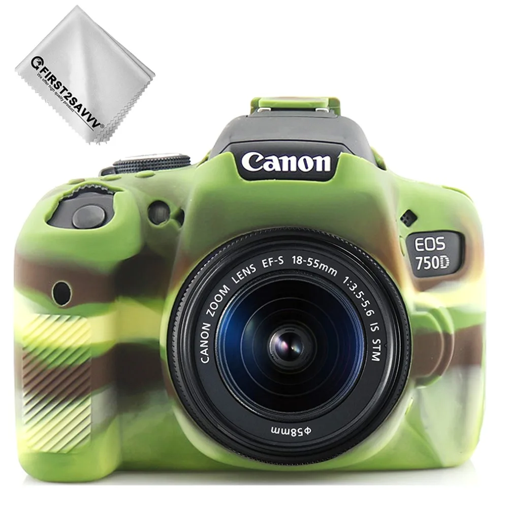 Чехол для телефона из мягкого силикона ТПУ с рисунком кожи Корпусная резиновая Камера сумка полное покрытие для цифровой однообъективной зеркальной камеры Canon EOS 750D Rebel T6i поцелуй X8i цифровой Камера