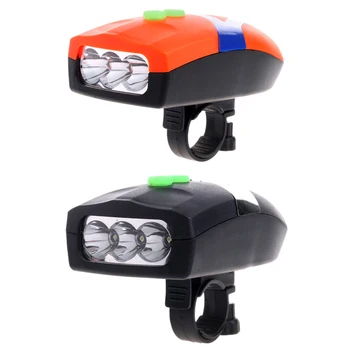 

3LED Bike Bicycle White Front Head Light Electronic Bell Horn Hooter Siren F20
