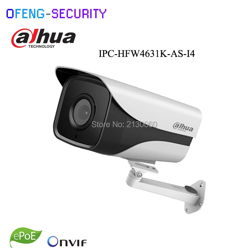 Dahua IPC-HFW4631K-AS-I4 6Mp IP Camera built-in SD Card slot Audio Alarm interface IP67 IR120M gun camera with bracket dahua ipc hfw4631k as i6 6mp ip camera built in sd card slot audio alarm interface ip67 ir150m poe camera internet camera