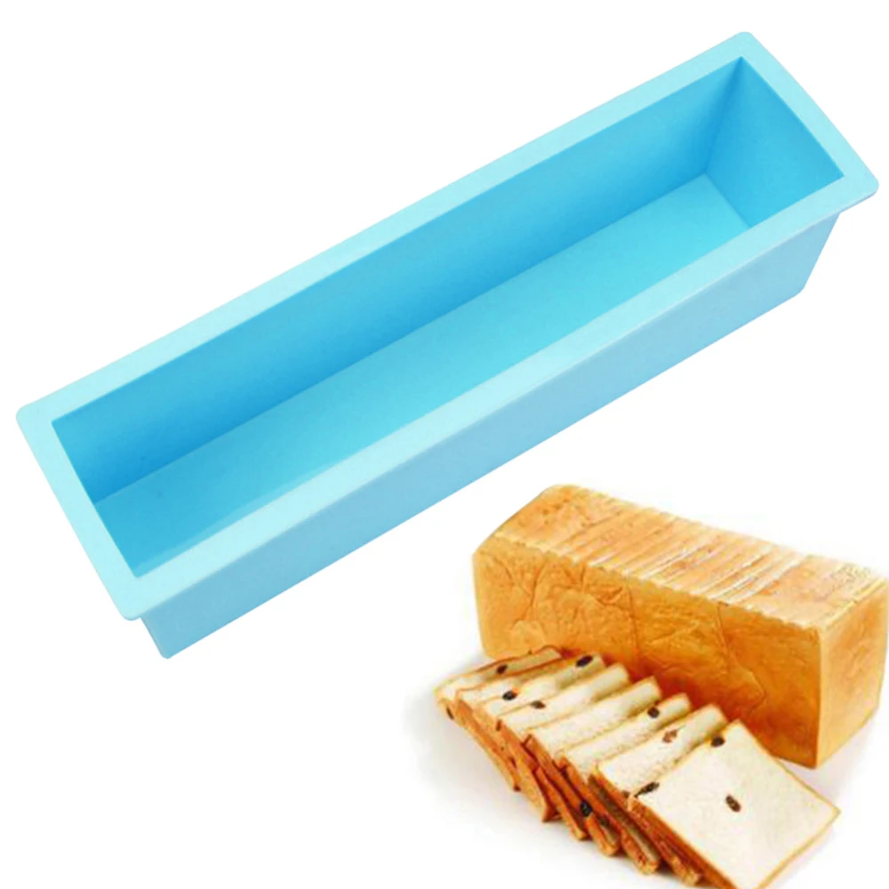 Rectangle Soap Mold Silicone DIY Handmade Cold Processing Cake Baking Tools - Цвет: Blue