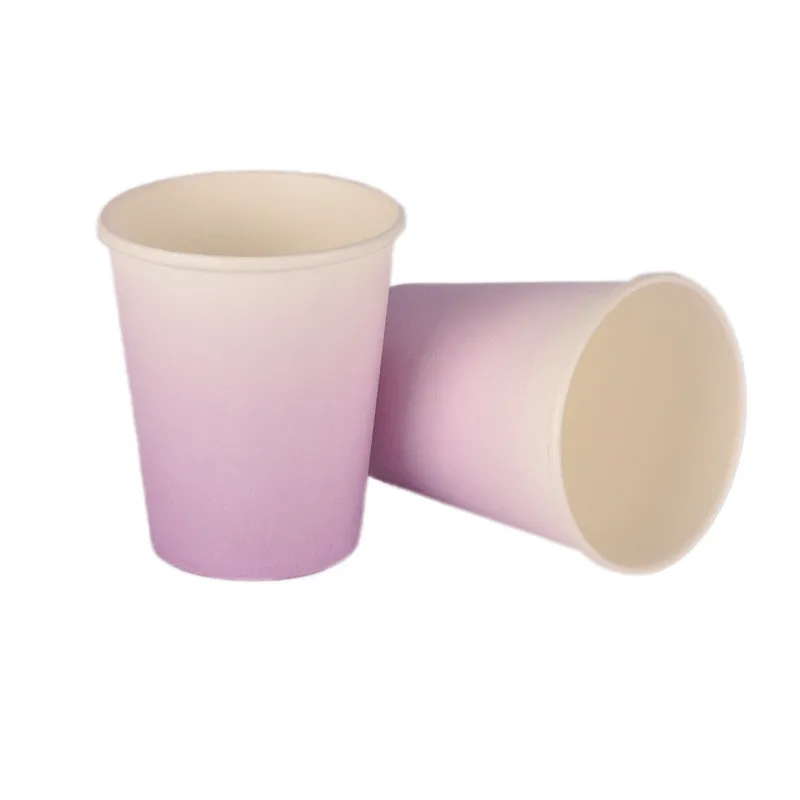 Одноразовая посуда для детей на день рождения декоративное свадебное украшение вечерние принадлежности фиолетовая бумага тарелка бумажная чашка - Цвет: 8PCS