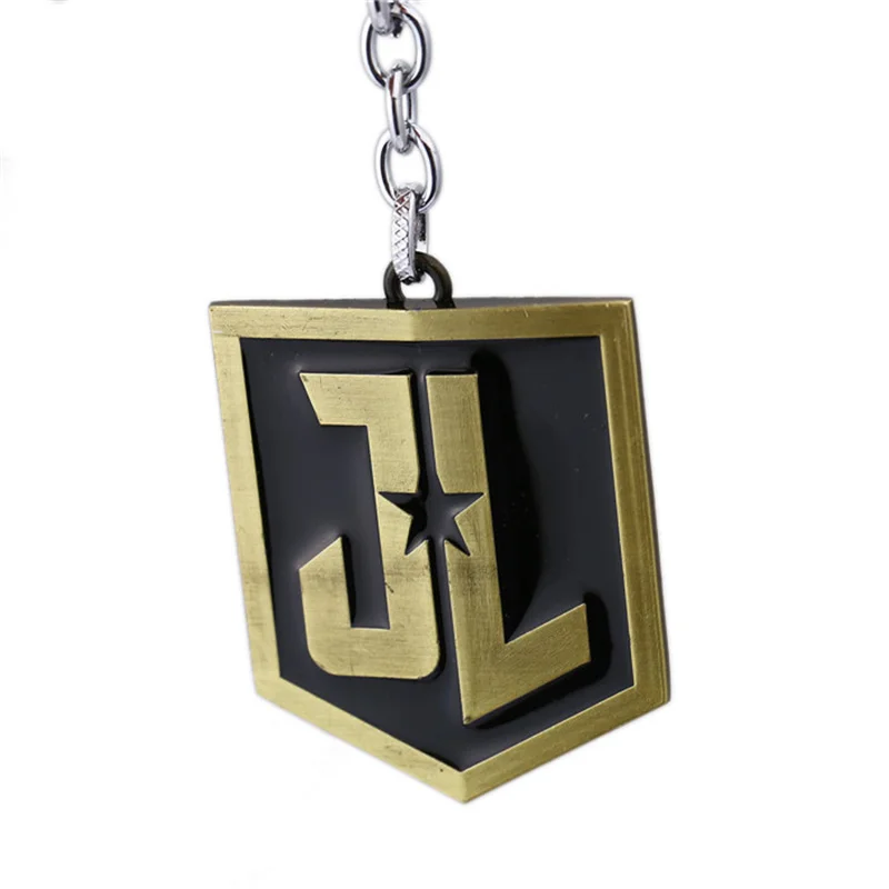 

Justice League Keychain JL Logo Super Shield Metal Bronze Key Chain Holder Ring Figure Men Women Gift Accessory Chaveiro Porte