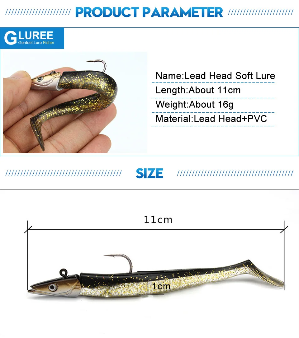GLUREE-4Pcs-11cm-16g-Fishing-Lures-Lead-Head-Soft-Bait-Single-Hook-Artificial-Bait-Wobbers-Sea-Fishing-Tackle-Accessories_03